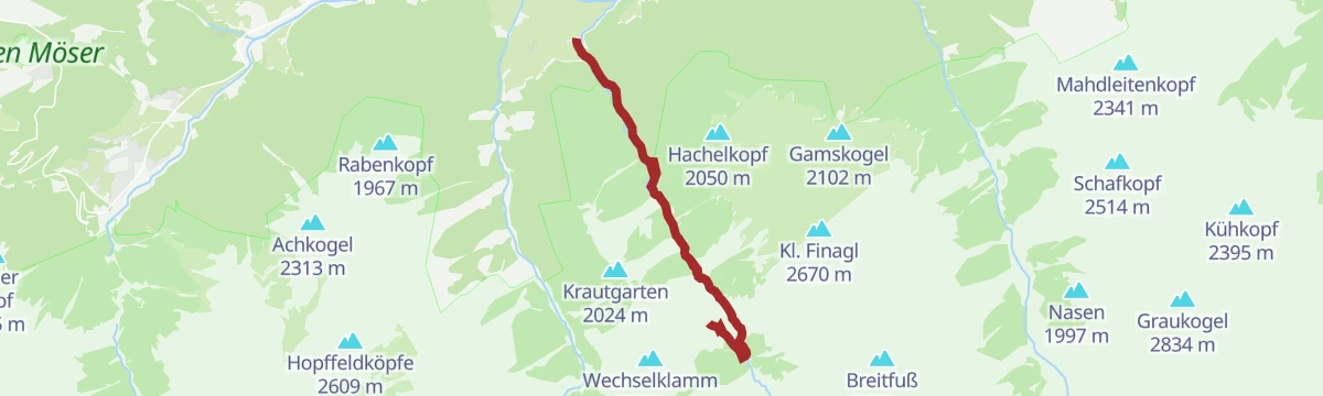 Route map: Neukirchen: Almen im Untersulzbachtal